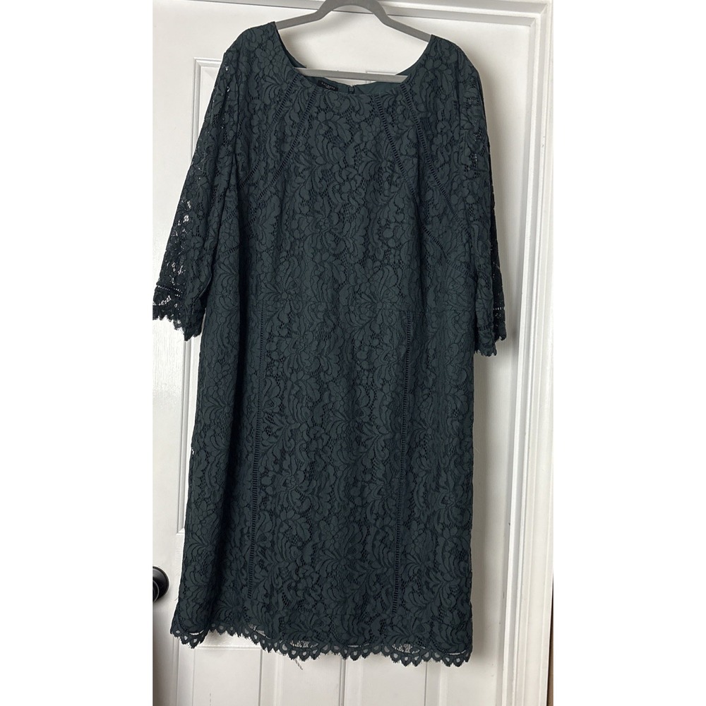 Talbots Green Lace Midi Dress